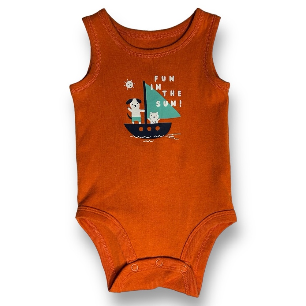 Carters baby tank top onesie | Orange | 3 months